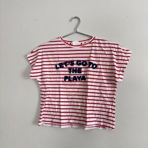 Zara Girls Red Striped Shirt